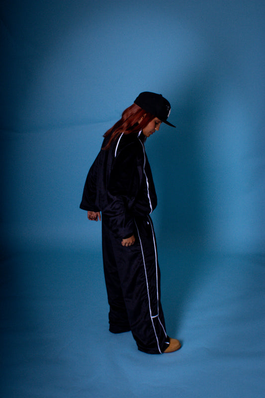 Black Nostalgia 2.0 velvet Tracksuit pants